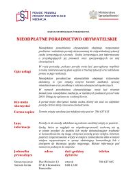 nieodpłatne poradnictwo