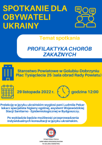 Plakat Spotkanie dla obywateli Ukrainy - j. polski