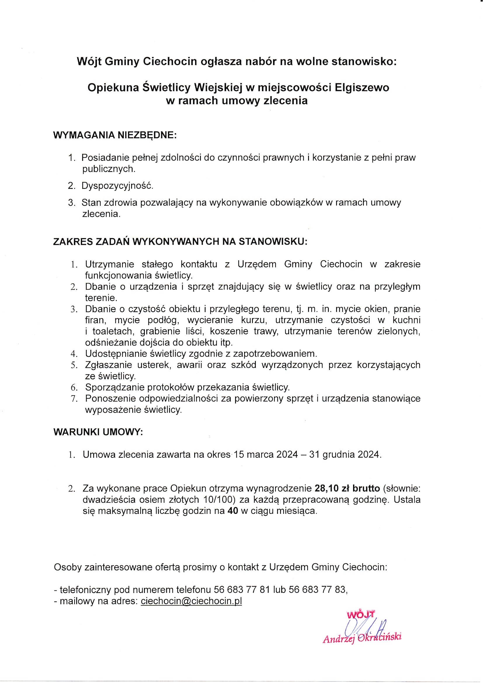 ogłoszenire
